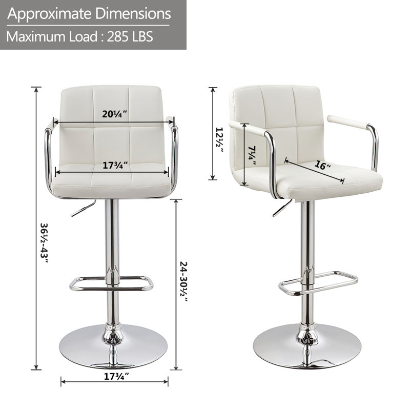 Latitude Run® Amjed Swivel Adjustable Height Bar Stool & Reviews Wayfair